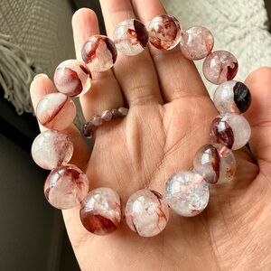 Unique natural purple phantom quartz beads, perfect for DIY jewelry making